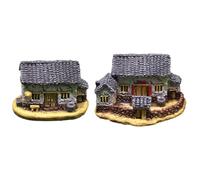 Pastoral Cottage Ornament, House Figurine, Pastoral Detailed Craftsmanship Charming Design Rustic Style Decorative Sturdy Cozy Aesthetic, Resin Country House for Home,
