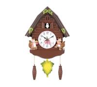 Pastoral Cuckoo Hourly Time Alarm Clock Wall Bedroom Home Living Room Decoration Retro for Kitchen(Brown)