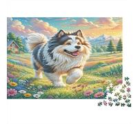 Pastoral Dog Scenic Meadow 1000 Piece Jigsaw Puzzle Jigsaw Puzzle for Adults Paper Relaxation Focus Home Gift 52x38cm/1000pcs