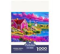 Pastoral Fairy Tale House Puzzle 1000 Pieces for Adults Mindful Relaxing Hobby Fantasy World Eco-Friendly Thick Board 38x26cm/1000pcs