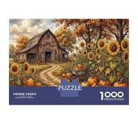 Pastoral Farm 1000 Piece Puzzle Sunflower Field for Relaxation Experienced Jigsaw Fans Memory Improvement Housewarming Gift 70x50cm/1000pcs