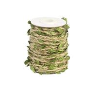 Pastoral Forest Linen Packaging Rope DIY Simulation Decoration Vine Green Leaf Braid For Gardening, Packing, Crafts, Hanging