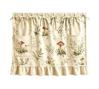 Pastoral Kitchen Curtain Linen 77x55cm With Pockets Rustic Design | Breathable Linen Material Flexible Fit For Ovens Dishwashers Easy Wipe Clean Multi-Pocket Storage