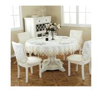 Pastoral Round Tablecloth, 150cm Dining Table Cover, Lace Embroidered Floral Design, Foldable Serving Tray, Home Decor Napkin, Chair Covers for Festive Events