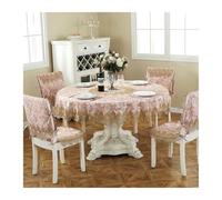 Pastoral Round Tablecloth, Embroidered Lace Dining Cover, Floral Home Decor, Folding Serving Tray, Chair Covers for Party Decoration, 230cm Diameter, Color 5