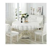 Pastoral Round Tablecloth, Lace Embroidered Dining Table Cover, Floral Home Decor, Folding, Chair Covers for Party Decoration (Color 7, 1pc)