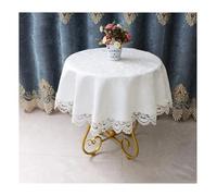 Pastoral Round Tablecloth, Lace Embroidered Floral Dining Cover, Folding, Home Décor Napkin, Chair Covers for Party Decorations (Color8, 150cm Diameter)