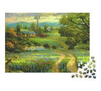 Pastoral Scene 1000 Piece Jigsaw Puzzle Recyclable Paper Country Road Puzzle for Adults Fun Present & Activity for Home Great Gift Idea for Men 52x38cm/1000pcs