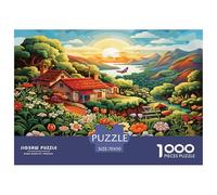 Pastoral Scenery Cottage Jigsaw Puzzles 1000 Pieces Challenge Toy for Adults,Dreamy Landscape Impossible Jigsaw Puzzles 1000 Pieces Educational Game Home Decoration 70x50cm/1000pcs