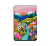 Pastoral Scenic Artwork, Vibrant Nature Illustration for Home Decor Retro Poster Metal Tin Sign Chic Art Retro Iron Painting Bar People Cave Cafe Family Garage Poster Wall Decoration 8x12inch(20x30cm)