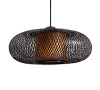 Pastoral Style Bamboo Basket Light Rustic Restaurant Pendant Light Pendant Lamp Vintage Lantern Bamboo Chandeliers Natural Lighting Lamp Shade Woven Light Antique Black Shade Classic Chandelier STARZE