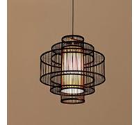 Pastoral Style Bamboo Pendant Light, Creative Restaurant Decorative Hanging Lamp, Living Room Teahouse Ceiling Lighting Fixtures, E26 Screw Hotel Lobby Chandelier, for Kitchen Dining Table