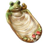Pastoral Style Ceramic Table Ornaments, Cute Animal Frog Shape Soap Dishes, Muti-Function Bathroom Living Room Kitchen Organizer Holders Hotel and Hotel Handmade Soap Dish Box
