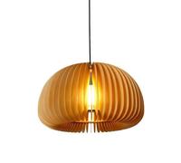 Pastoral Style Chaner Wooden Pumpkin Circle Pendant Light, Creative Adjustable Pendant Lamps Single Head Hanging Lights for Kitchen Island Home Bedroom Hallway Entryway
