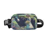Pastoral Style Cow Green Field Beauty Cute Fanny Waist Pack for Women Men Multipurpose Sling Chest Bag with Adjustable Strap for Travel Gym Work, Pastoral style cow green field beauty, 1 size