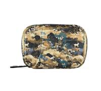 Pastoral Style Flowers Dark Color aid Bag with Detachable Compartments Portable Medical bagpill Bag Organizer