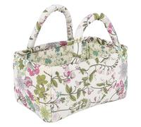 Pastoral Style Storage Basket | Floral Quilted Foldable Bin | Small Organiser for Underwear, Socks, Toys & Makeup | Handy Home Decor Basket for Bedroom & Bathroom (22x12x12cm)