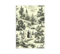 Pastoral Toile De Jouy, Canvas Poster Wall Art Decor Print Picture Paintings for Living Room Bedroom Decoration 20x30inch(50x75cm)