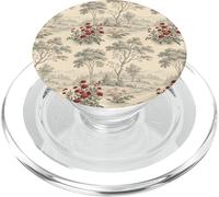 Pastoral Toile Scenic Landscape With Red Floral Blooms PopSockets PopGrip for MagSafe
