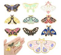 Pastoralist 10 Different Butterfly Enamel Pins Set Cute Enamel Backpack Lapel Pin Cool Horror Brooches for Steampunk Badge Jewelry
