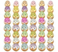 Pastoralist 100Pcs Luminous Cute Cartoon 0.9x0.7 Tiny Chicks Resin DIY Mini Chicken Figurines for Bonsai Dollhouse Moss Landscape Cake Topper, Random Color