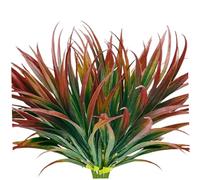 Pastoralist 17inch Artificial Ferns,8 Bundles Artificial Grass Fake Plants Outdoor Plastic Plants Uv Resistant Greenery Fake Grass For Home Window Garden Office Patio, Red