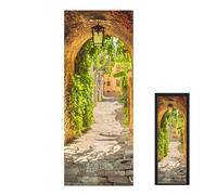 Pastoralist 2PCS Door Murals, 15.2x78.7inch 3D Beautiful View Through Arch Door Decal, Waterproof PVC Self-Adhesive Door Mural for Home Door Decor for HOME