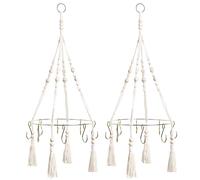 Pastoralist 2PCS Herb Drying Rack Hanging, Single Layer Herb Dryer, Cotton Rope Woven Flower Grass Drying Rack, Flower