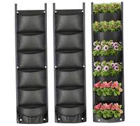 Pastoralist 3Pcs Hanging Planter, 12x39in 6 Pockets Wall Planter Lightweight, Foldable Non-Woven Fabric Vertical Plant Holder for Rail, Fence, Balcony, Hanging Wall