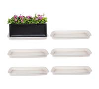 Pastoralist 5PCS Plant Trays for Indoors No Holes, 12x6 Inch Rectangle Plastic Plant Saucer, Reusable Planter Tray for Pots Window Sills Shelf, Plastic Saucer, Trays for Indoors No Holes