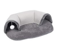 Pastoralist Cat Tunnel Bed U-shaped Soft Cat Tunnel Memory Foam Non-slip Tunnel Cat Carpet with Hanging Ball Detachable Washable 29.5x20.9x8.3in Cat Hideaway Cat Tunnel Bed