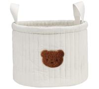 Pastoralist Cotton Rope Baby Basket, Teddy Bear Diaper Bag Small Soft Polyester Cotton Cute Storage Bins with Handle Portable Bear Basket for Nursery Room Home