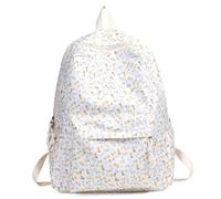 Pastoralist Flower Backpack for Girls Large Capacity 12x17in Nylon Floral Backpack with Zipper & Side Pocket Casual Aesthetic for School, Travel & More, Aesthetic Backpacks for School