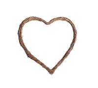 Pastoralist Heart Wicker Wreath Natural Rattan Love Shaped Rustic Grapevine Wreath Wall Decor 30cm, natural grapevine wreath
