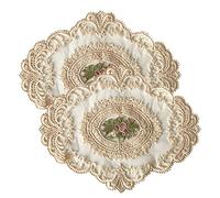 Pastoralist Lace Placemat Retro French Style Embroidered Lace Doilies for Table Crochet Lace Doilies Cup Vase Mat for Home Decor 29 * 36cm 2PCS Lace Placemats