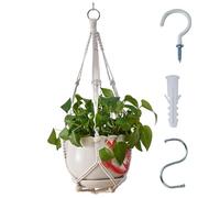Pastoralist Macrame Plant Hanger, 24in Indoor Hanging Planter Basket Handmade Woven Cotton Rope Flower Pot Decorative Crochet Plant Holder Stand For Boho Home Decor No Tassels