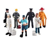 Pastoralist Mini Architectural Plastic Figurines |Pack of 7 Miniature People Model Figurines Baker Veterinary Toy Mini Scenery