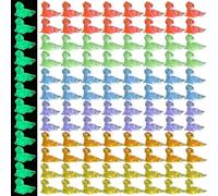 Pastoralist Mini Resin Lizards 120 Pcs Luminous Tiny Animals Figures 6 Colors Cute Tiny Lizard Figure Mini Animals for Landscape Flower Pots DIY Landscape Crafts