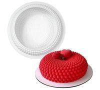 Pastoralist Mousse Cake Molds Round Beaded Design Cake Mold Non-Stick Easy Release Washable Reusable Silicone Mould for Baking Pastries, French Dessert, Molds for Baking, Mousse