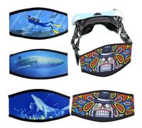 Pastoralist Scubas Mask Strap, 4PCS 7.1x3.9 Inch Double Layer Scubas Mask Strap Cover, Double Sided Printing Goggle Strap, Elastic Scubas Diving Accessories, Scubas Mask Strap Cover
