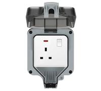 Pastoralist Single Outlet Covers Box|Socket Covers Sealed Wall Socket Cover Waterproof Socket Covers for Outlets Weatherproof Switched Power Socket Cover for Outside Garages Gardens