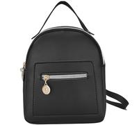 Pastoralist Small Black Backpack 7.9x7x2.4 Cute PU Leather Mini Backpack for Girls Teenager Black Mini Small Shoulder Bag Handbags for Womens Adult Kids, Fashion Backpacks