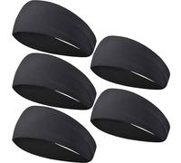 Pastoralist Sports Headbands for Men|5Pcs Headband for Men Breathable Black Sweat Band Absorbent Sweatband Elastic Comfortable & Lightweight Sports Headband for Running, Gym, Badminton & More