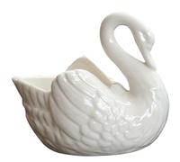 Pastoralist Swan Planter, Cute Elegant Swan-Shaped Succulent Plant Pots, Simple Ceramic Pots for Plants, Decorative Flower Pot for Home, Office, White, Succulent Plant Pots, Swan Planter