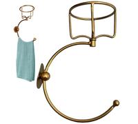 Pastoralist Wall Candle Holder 2 in 1 Iron Wall Towel Holder Sturdy Vintage Hooks Golden Rustic Bathroom Accessories, Halloween Decorations