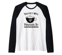 Pastor's Wife Powered by Coffee and The Holy Spirit Raglan Baseball Tee