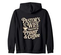 Pastors Wife Powered By Prayer And Coffee Humor Zip Hoodie