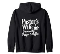 Pastors Wife Powered by Prayer And Coffee Zip Hoodie