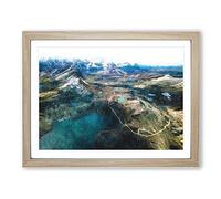 Pastoruri Glacier In Peru Vol.1 Painting Modern Art Framed Wall Art Print, Ready to Hang Picture for Living Room Bedroom Home Office Décor, Oak A4 (34 x 25 cm)