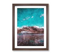 Pastoruri Glacier In Peru Vol.2 Painting Modern Framed Print | A3 Walnut Framed Wall Art | Ready to Hang | Modern Landscape Picture | Living Room Bedroom Lounge Office